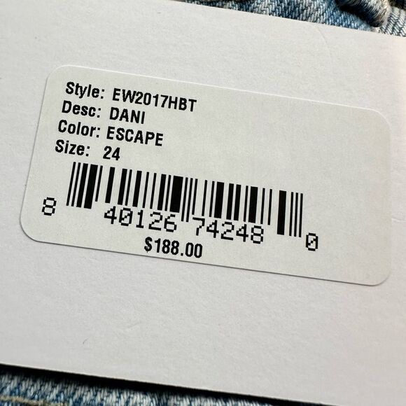 NWT EDWIN Women’s Dani Jeans Escape Blue Cropped Wide Leg - Size 24 - Picture 8 of 10